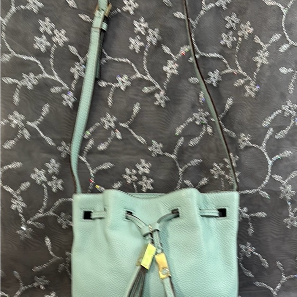Mint Green Leather Bucket Bag